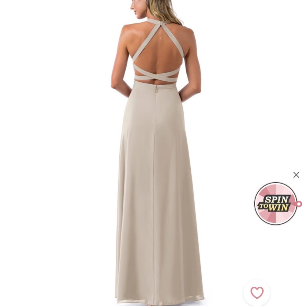 Azazie taupe bridesmaid dress - Picture 2 of 14